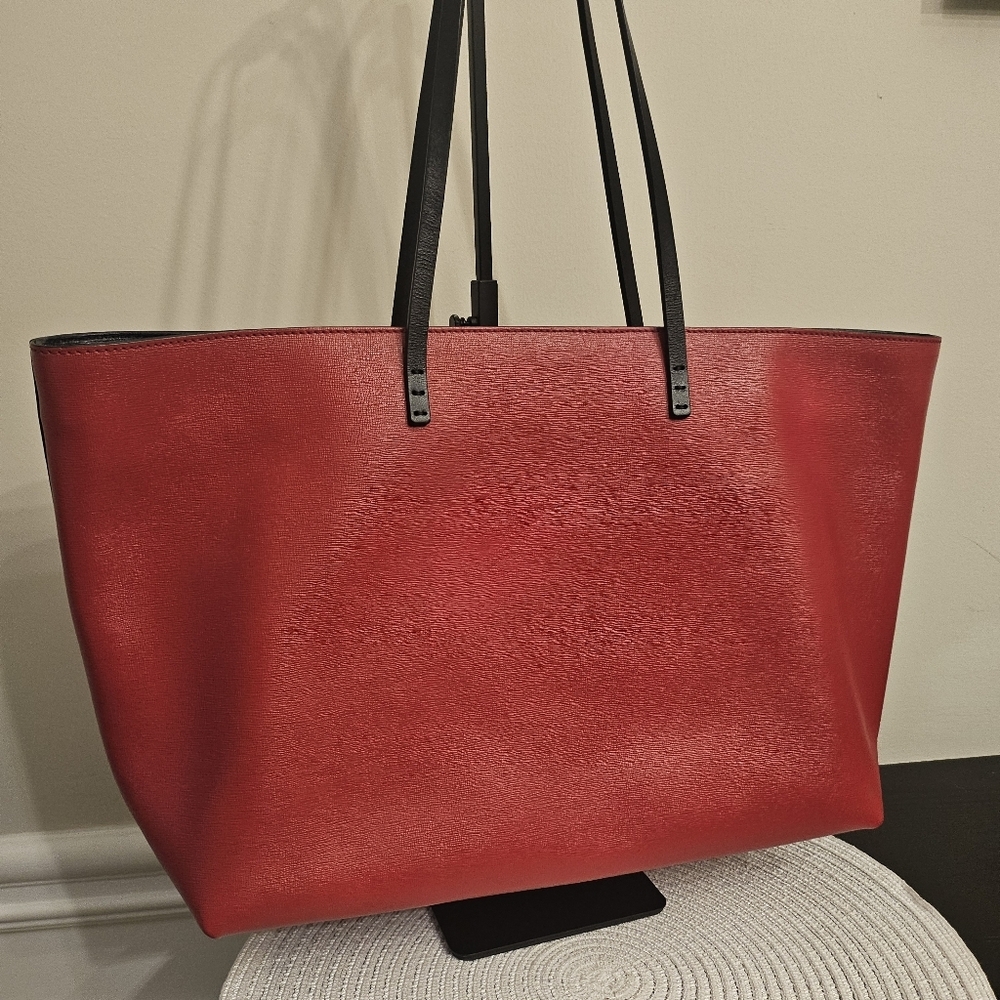 Fendi Monster Eyes Tote – Red Saffiano Leather With Fendi Charm - Picture 3 of 16